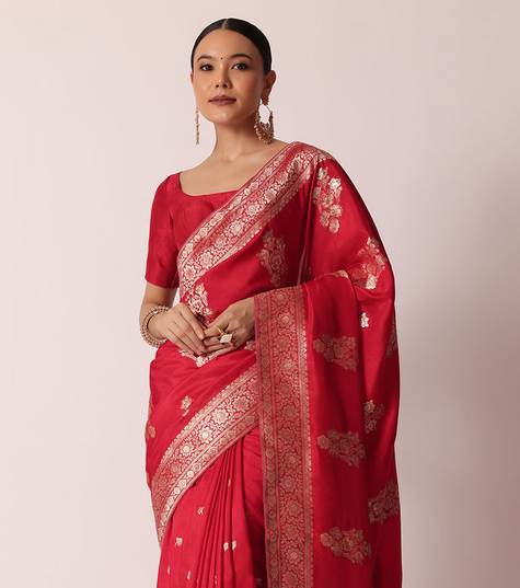 Elegant Read Silk Saree Comfortable Wear Design  With Blouse Piece (Copy)