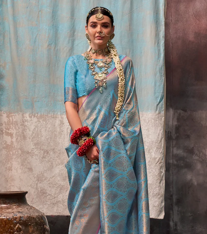 Elegant Read Silk Saree Comfortable Wear Design  With Blouse Piece