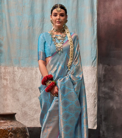 Elegant Read Silk Saree Comfortable Wear Design  With Blouse Piece