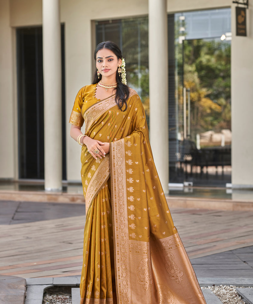Zari Woven Art Silk Saree Violet