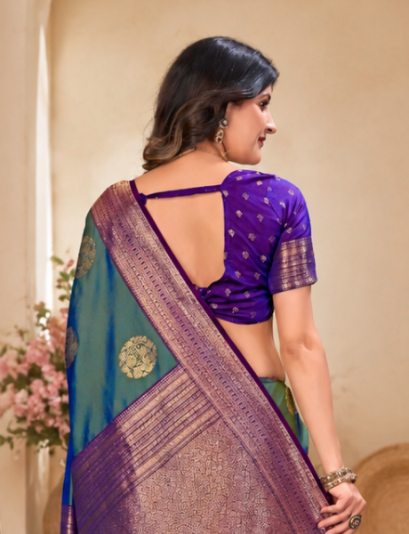 Shop Radiant Olive Green Banarasi Khaddi Georgette Silk Saree